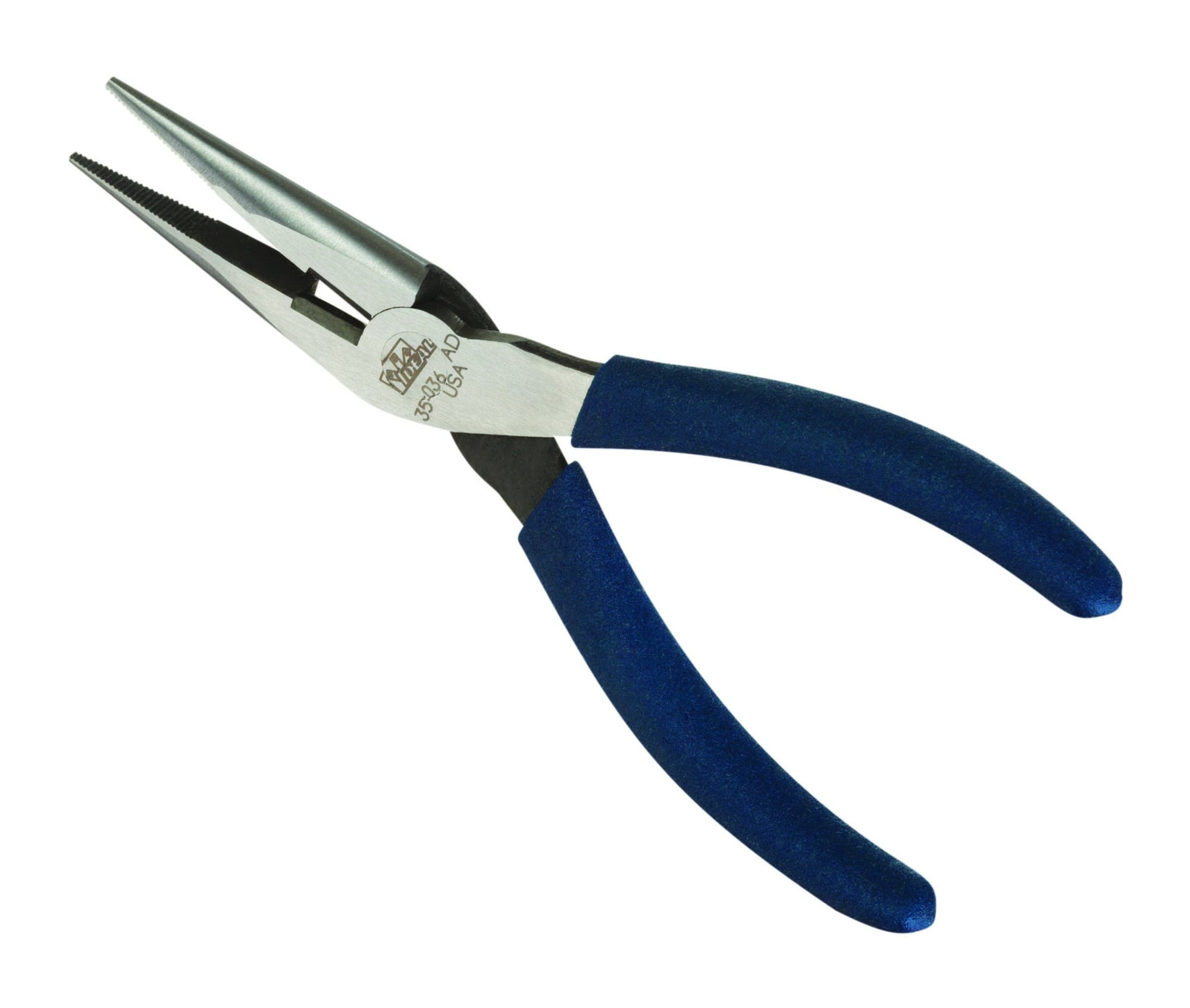 35-038 LaserEdge Dipped Grip Side Cutter Long Nose Plier With Cutter, Serrated Drop Forged High Carbon Steel Jaw, 8-1/2 in OAL