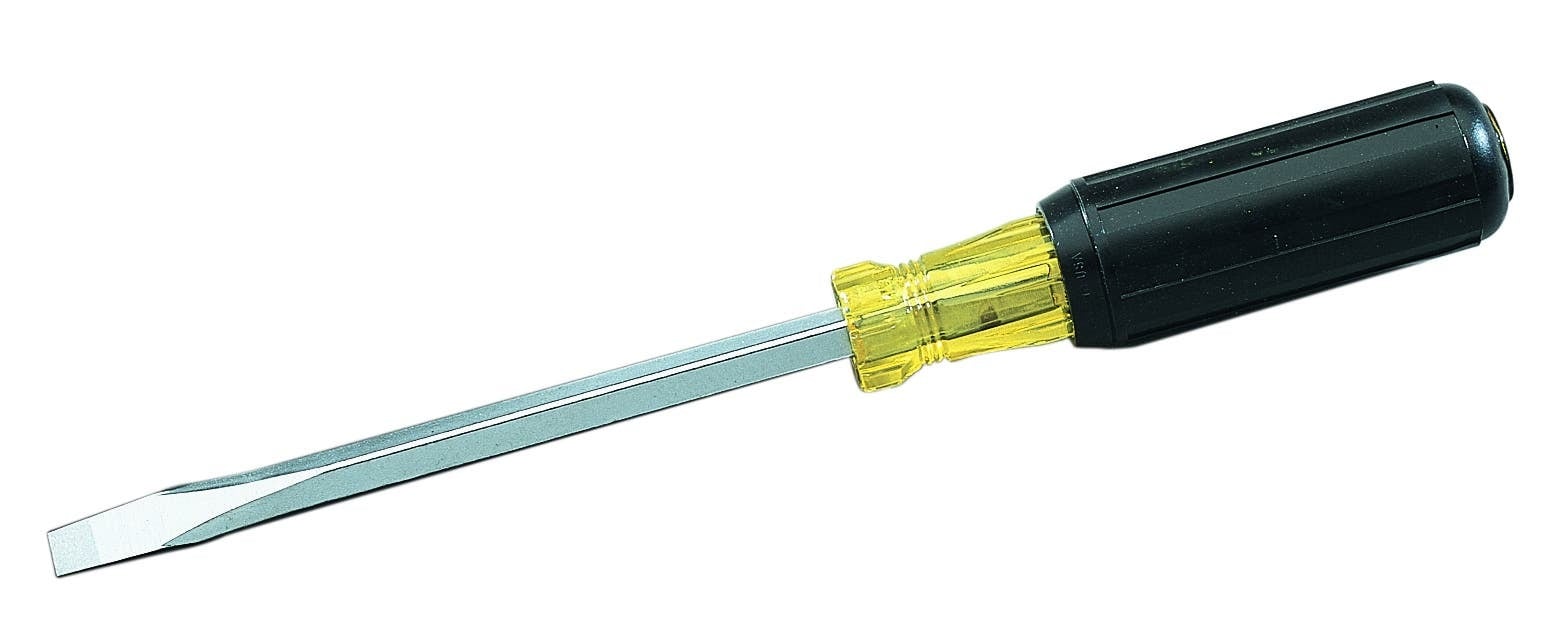 35-158 Heavy Duty Screwdriver, 3/8 in Slotted Point, CRV Steel Shank, 13 in OAL, Polished Chrome/Nickel Plated