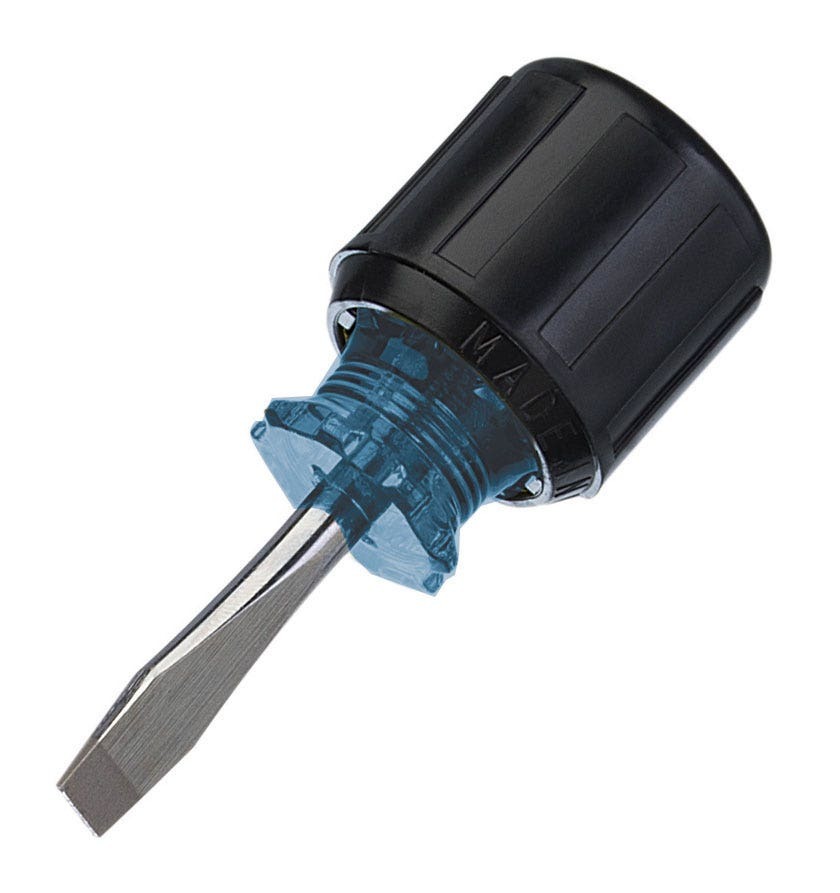 35-161 Heavy Duty Screwdriver, 1/4 in Slotted Point, CRV Steel Shank, 3-3/8 in OAL, Polished Chrome