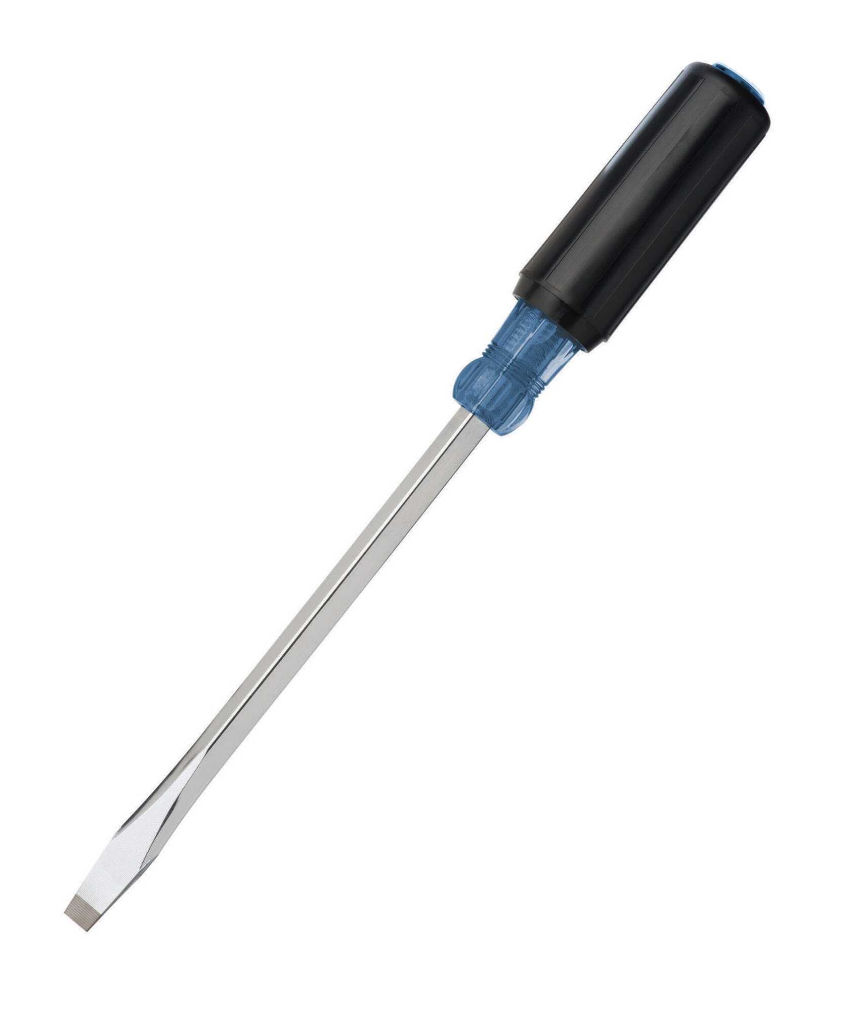 35-166 Heavy Duty Screwdriver, 5/16 in Slotted Point, Vanadium Steel Shank, 11 in OAL, Rubber Handle, Nickel Chrome