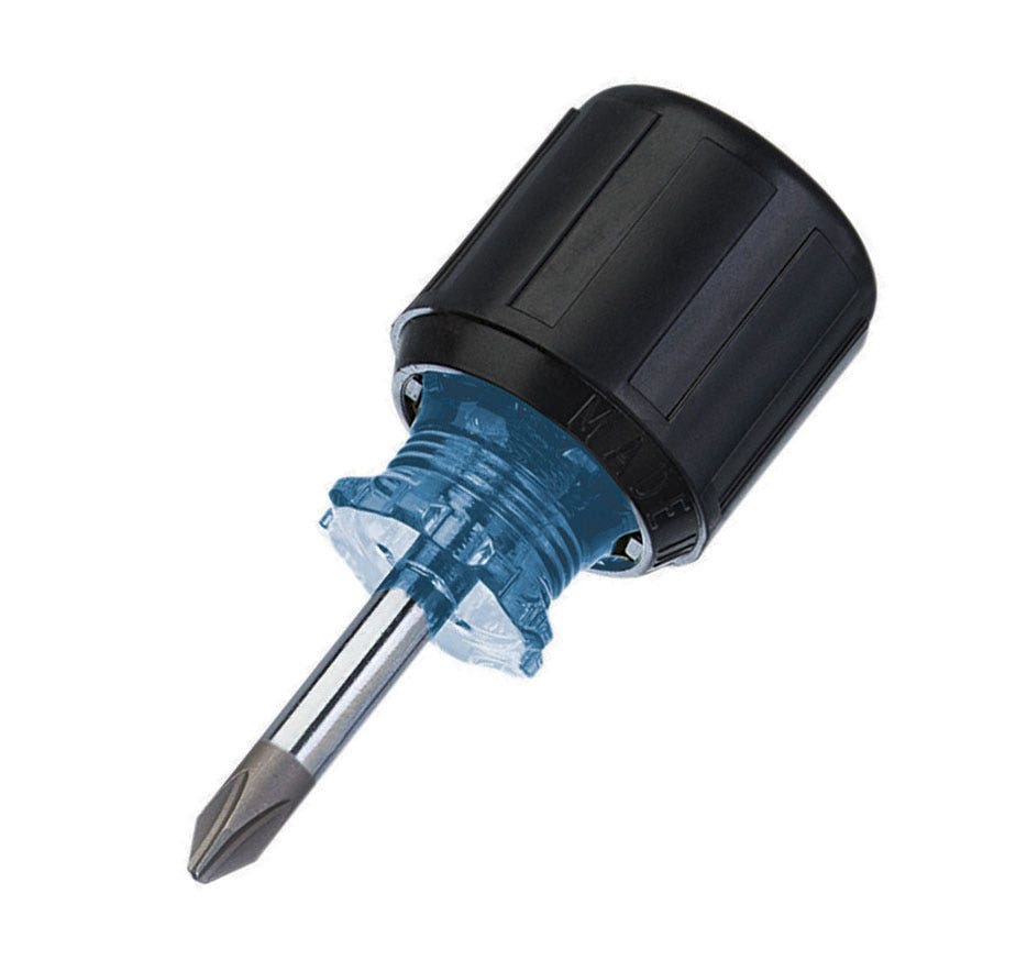 35-191 Screwdriver, #2 Phillips Point, CRV Steel Shank, 3-3/8 in OAL, Polished Chrome/Nickel Plated