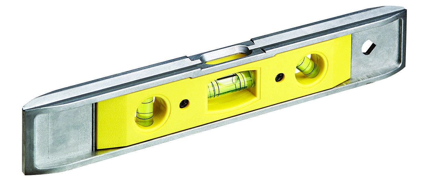 35-205 Magnetic V-Grooved Torpedo Level, 9 in L, 3 Vials, Aluminum