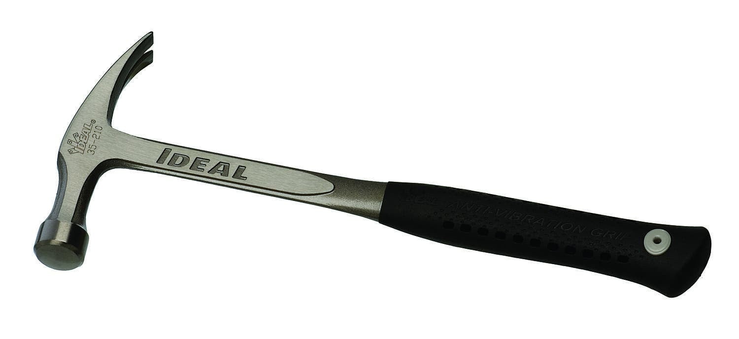 35-210 Drop-Forged Electricians Claw Hammer, 12-1/2 in OAL, Long Straight Face, 18 oz Steel Head, Fiberglass Handle