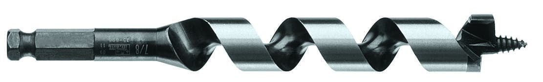 35-816 Nailbiter Premium Short Ship Auger Bit, 1-1/8 in Dia, 7-1/2 in OAL, 5 in L Helical Flute, 7/16 in Shank