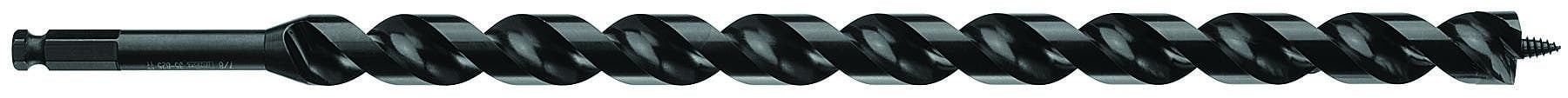35-821 Nailbiter Long Premium Power Ship Auger Bit, 5/8 in Dia, 17 in OAL, 12 in L Helical Flute, 7/16 in Shank