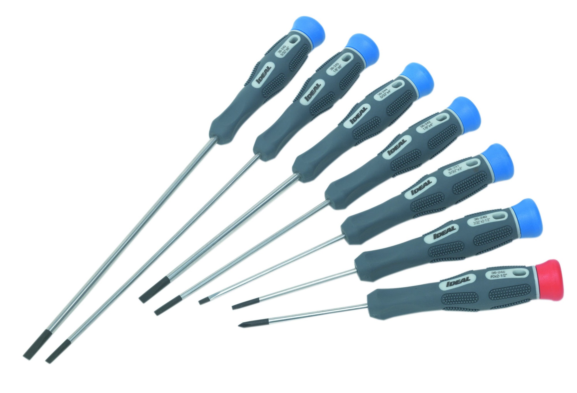 36-248 Electronics Screwdriver Set, 7 Pieces, Steel Blade/Vanadium Steel, Polished Chrome