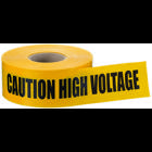 IDEAL, Tape, Barricade, Legend: Caution High Voltage, Size: 3 IN Width X 1000 FT Length, Color: Yellow, Composition: LDPE IDEAL Specs, Tensile Strength: 2350 PSI TD, 1893 PSI MD ASTMD882, Thickness: 4 MIL, Material: Polyethylene
