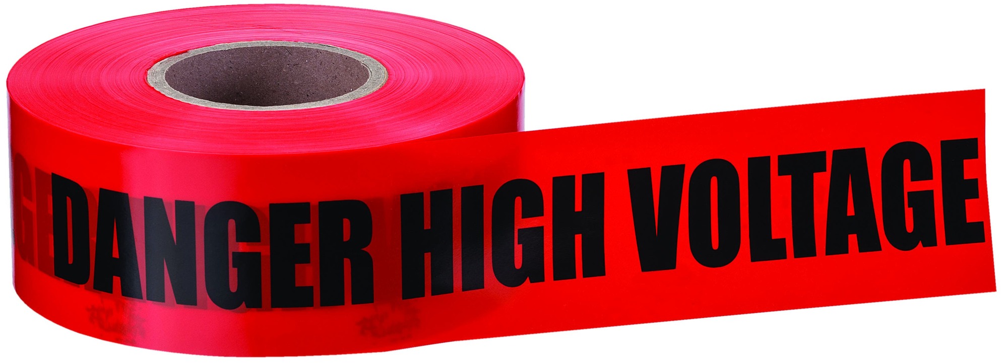 42-052 High Visibility Barricade Tape, Red, 1000 ft L x 3 in W, DANGER HIGH VOLTAGE KEEP OUT Legend, LDPE