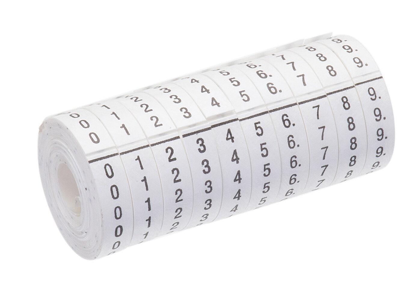 42-399 Refill Wire Marker Roll With 0 Through 9 Legend Rolls, 0 to 9, Black On White, Polyester
