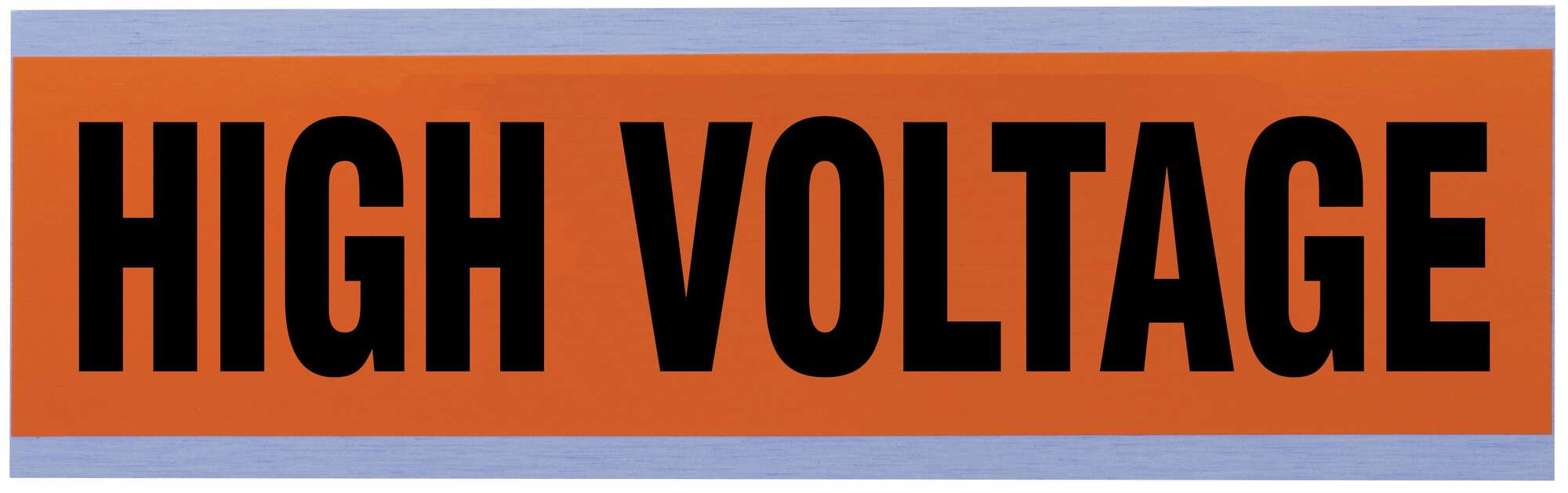 44-292 Large Conduit and Voltage Marker, 2-1/4 in W x 9 in L, HIGH VOLTAGE, Black Legend, Bright Orange Background, Vinyl Impregnated Cloth