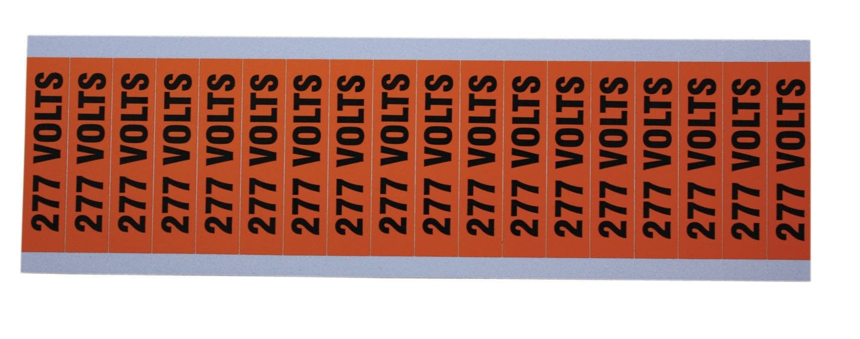 44-410 Small Conduit and Voltage Marker, 2-1/2 in W x 2-1/2 in L, 277 VOLTS, Black Legend, Bright Orange Background, Vinyl Impregnated Cloth
