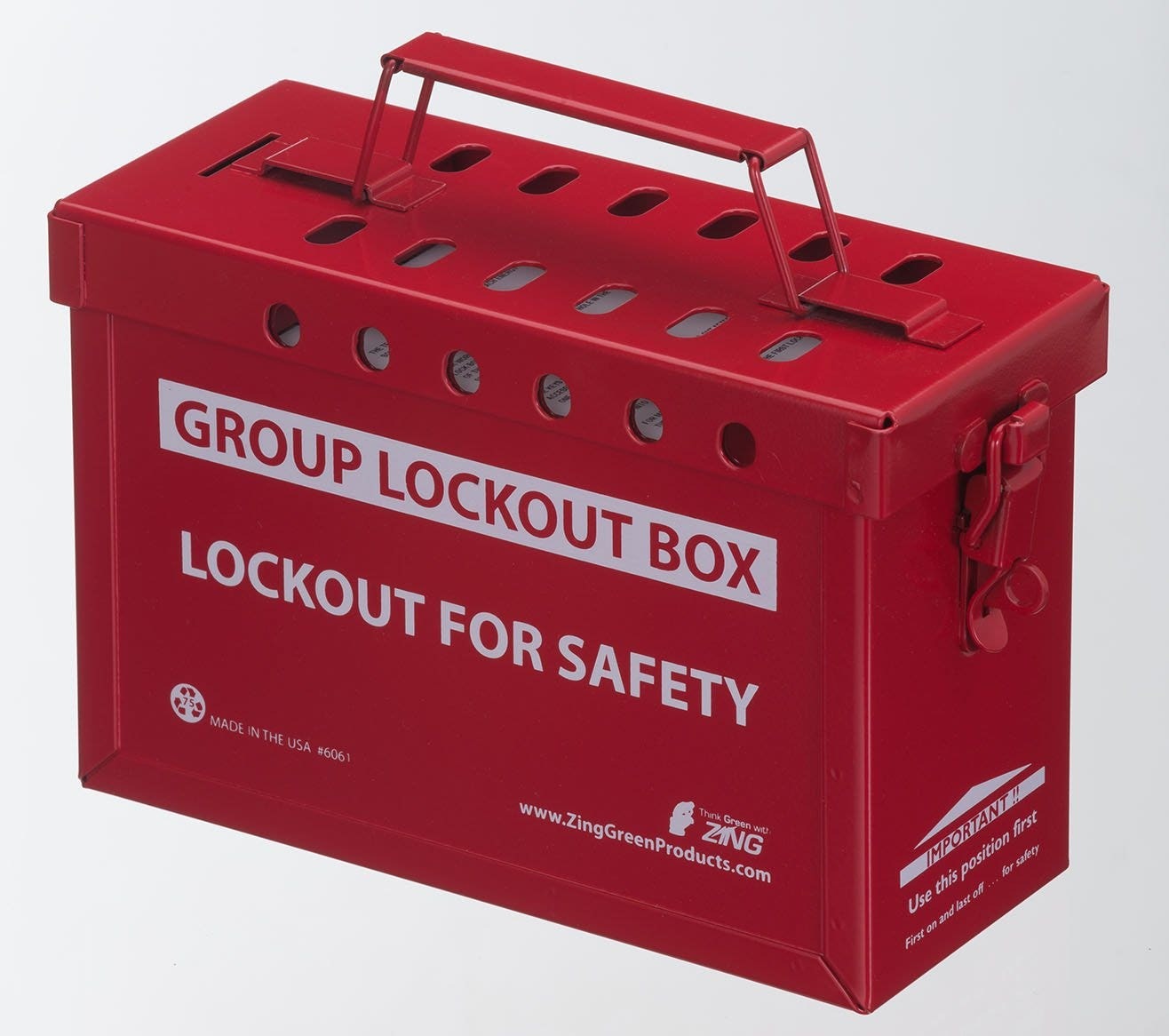 44-804 Heavy Duty Group Lock Box, Red, 6 in H x 10 in W x 4 in D
