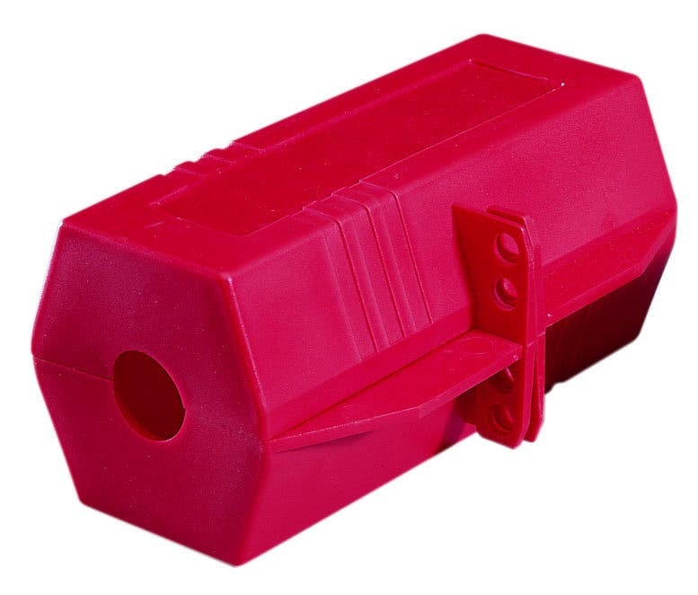 44-818 Plug Lockout, 3/8 in Dia Max Padlock Shackle, Plastic
