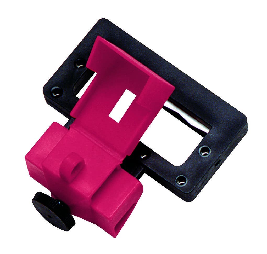 44-823 Large Circuit Breaker Lockout, For Use With 480/600 V AC Circuit Breaker Switches, 9/32 in Dia Max Padlock Shackle, Plastic