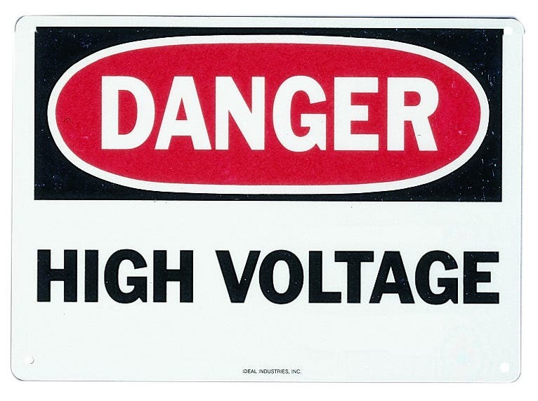 44-863 Self-Sticking Safety Sign, DANGER, 10 in H x 7 in W, Polyester, Adhesive Mount