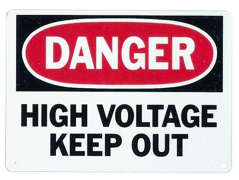 44-881 Self-Sticking Danger Sign, DANGER, 10 in H x 7 in W, Polyester, Adhesive Mount
