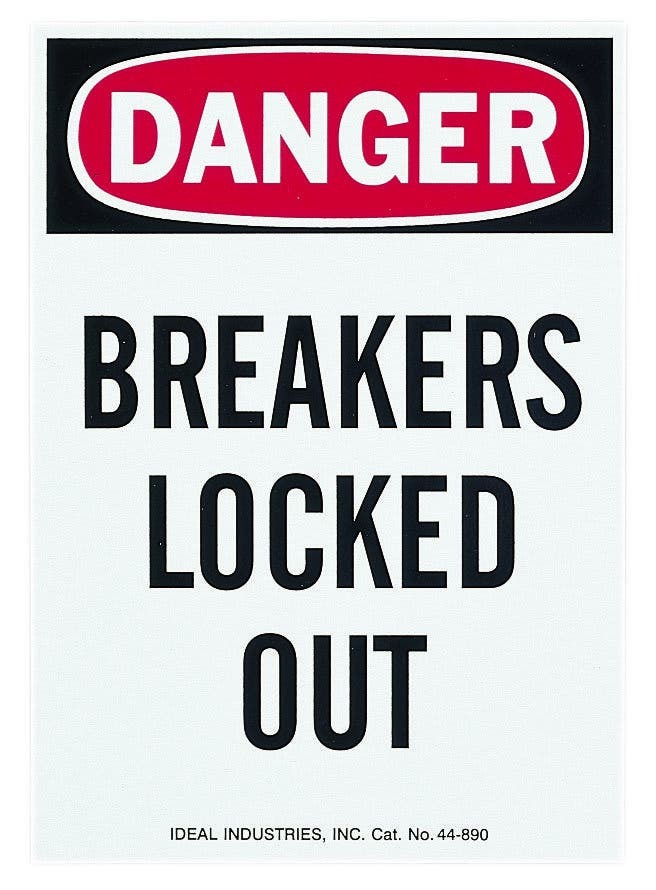 44-890 Danger Sign, DANGER, 5 in H x 7 in W