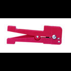 Ringer Standard Shielded Cable Stripper, Stainless Steel Blade, Red Handle, Stripping Range: 0.12 - 0.22 IN, Replacement Blade: K-6491 0.003 IN, K-6492 0.0044 IN, K-6493 0.006 IN, K-6494 0.007 IN, K-6495 0.008 IN, K-6496 0.009 IN, K-6497 0.01 IN, K-6498 0.011 IN, K-6499 0.012 IN, K-6500 0.013 IN, K-6501 0.014 IN, K-6502 0.016 IN, K-6503 0.018 IN, K-6504 0.02 IN, K-6505 0.022 IN, 45-2108-1 0.025 IN, Accessories: LB-825 Up To 2-1/2 IN Wire-Stop, LB-840 2-1/2 IN To 5 IN Wire-Stop