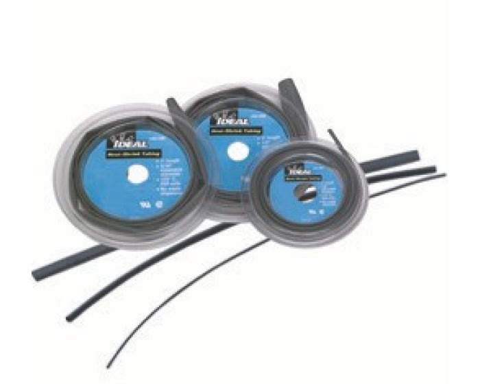 46-328 Thermo-Shrink Heat Shrink Tubing, 1.43 in ID Expanded, 1/2 in ID Recovered, 0.031 in THK Wall Recovered, 6 in L, Polyolefin, Black