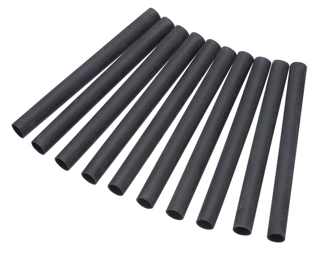 46-343 Thermo-Shrink Heat Shrink Tubing, 0.4 in ID Expanded, 0.15 in ID Recovered, 0.06 in THK Wall Recovered, 6 in L, Polyolefin, Black