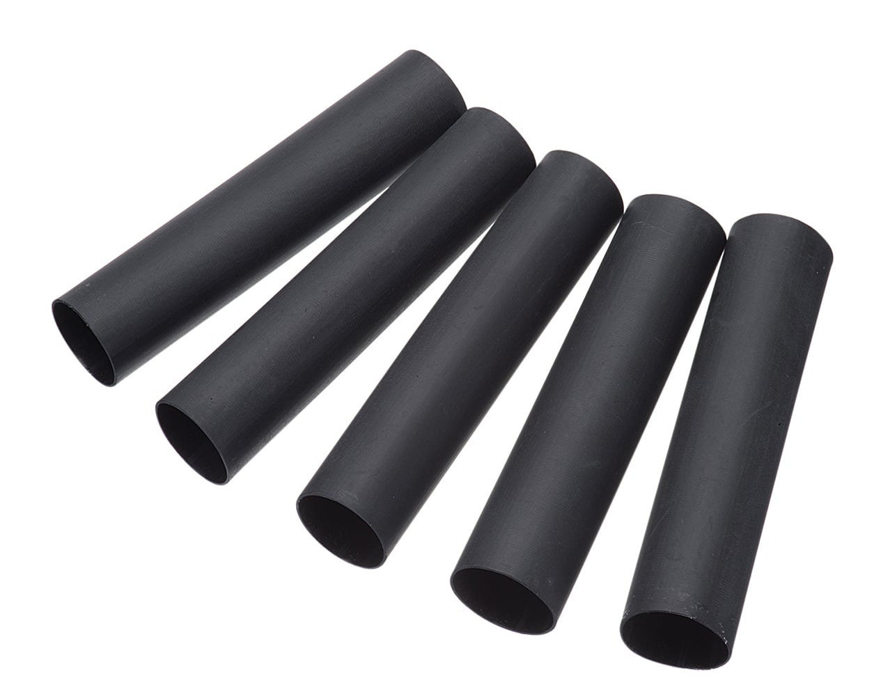 46-351 Thermo-Shrink Heat Shrink Tubing, 1.1 in ID Expanded, 0.35 in ID Recovered, 0.12 in THK Wall Recovered, 6 in L, Polyolefin, Black