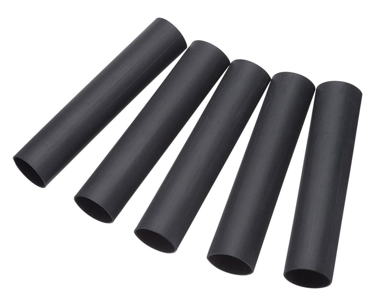 46-356 Thermo-Shrink Heat Shrink Tubing, 1-1/2 in ID Expanded, 0.47 in ID Recovered, 0.16 in THK Wall Recovered, 9 in L, Polyolefin, Black