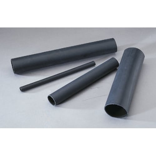 46-369 Thermo-Shrink Heat Shrink Tubing, 2 in ID Expanded, 0.63 in ID Recovered, 0.16 in THK Wall Recovered, 9 in L, Polyolefin, Black