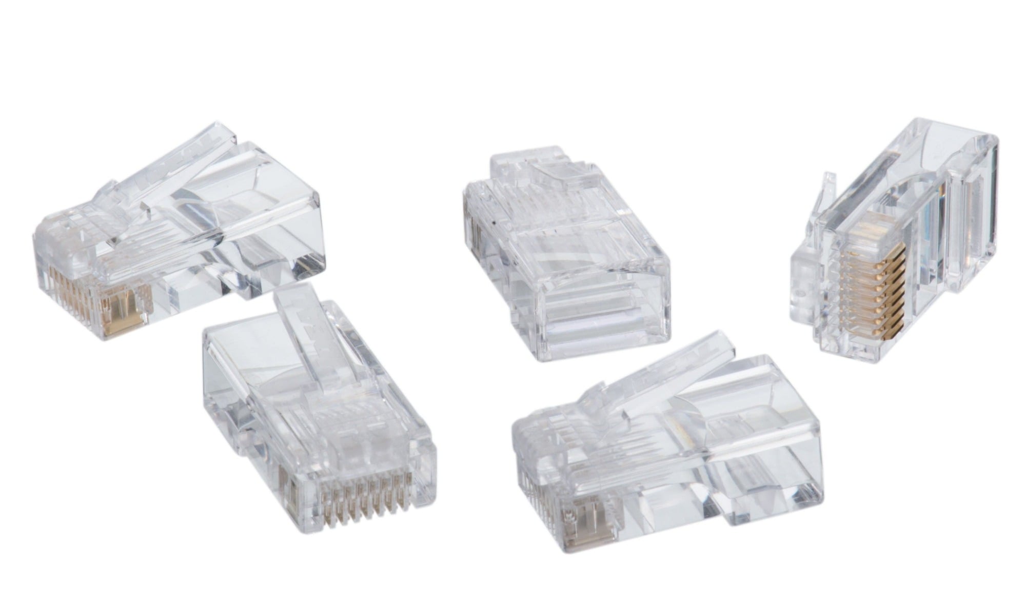 85-346 8P8C Non-Keyed Round Modular Plug, Solid Conductor, Plastic