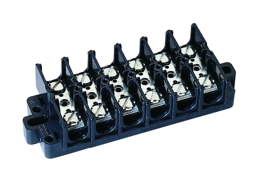 89-506 1-Piece 1-Stage Heavy Duty Terminal Strip, 600 V AC, 60 A, 22 to 6 AWG Wire