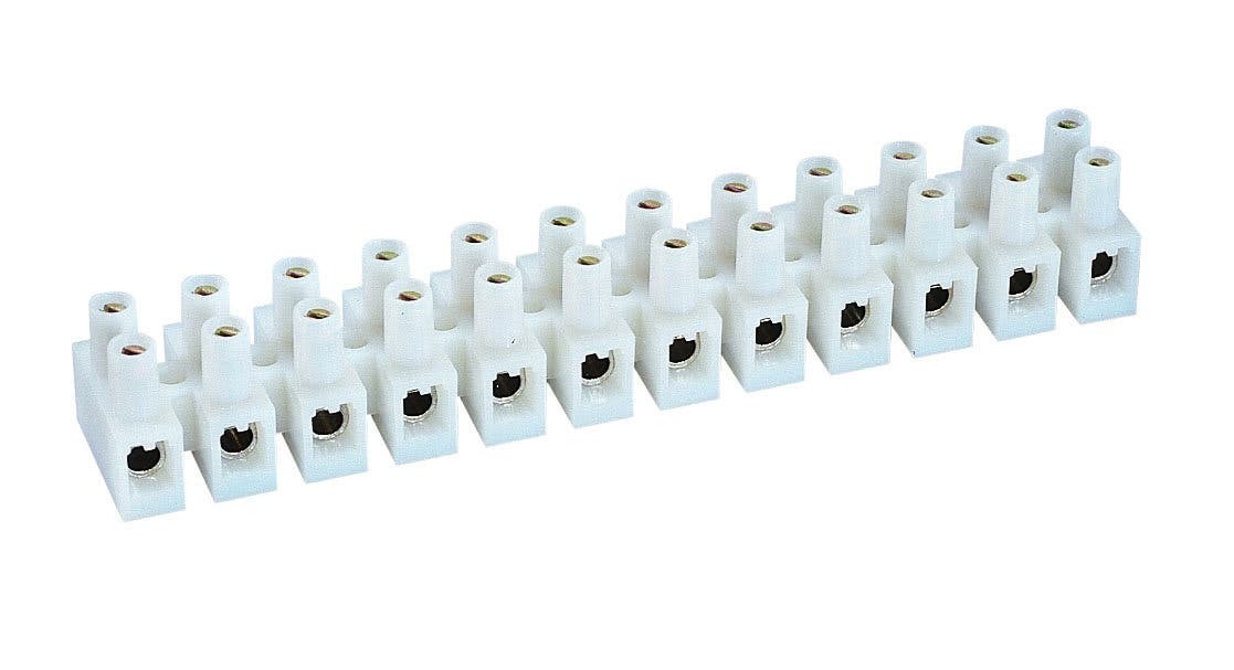 IDEAL, Barrier Strip, Wire Size: 22-10 AWG, Amperage Rating: 35 AMP, Voltage Rating: 300,600 V, Material: Plastic Housing, Number Of Circuits: 12, Torque Rating: 7 IN-LB, Rated Temperature: 105 DEG C, Overall Height: 0.472 IN, Model: PA12DS, Electrical Ratings: 35A/300V UL/CUL