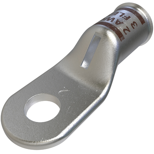 CCL-2-14 ClearChoice CCL 1-Hole Light Duty Lug Compression Connector With Sight Hole, 2 AWG Flex Copper Conductor, 1/4 in Stud, Tin Plated Copper