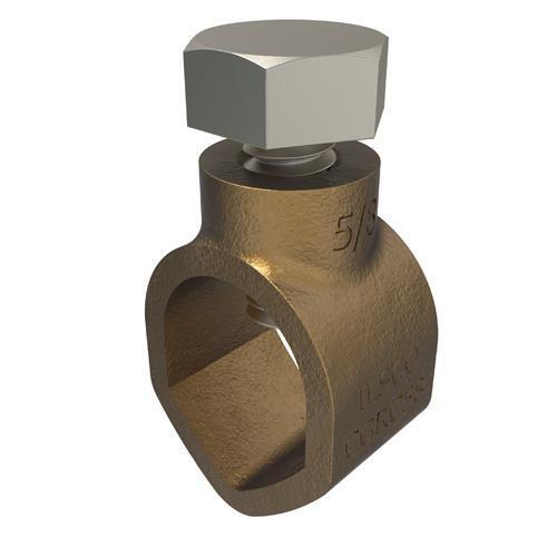 CGRC-58 ClearChoice Type CGRC Ground Rod Clamp, 5/8 in Rod, 10 to 2 AWG Conductor, Cast Bronze