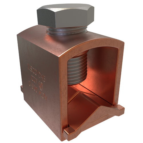 CO7 ClearChoice Type CO Compact Box Mechanical Lug, 1/0 AWG to 500 kcmil Copper Conductor, 1 Bolt Hole, Copper