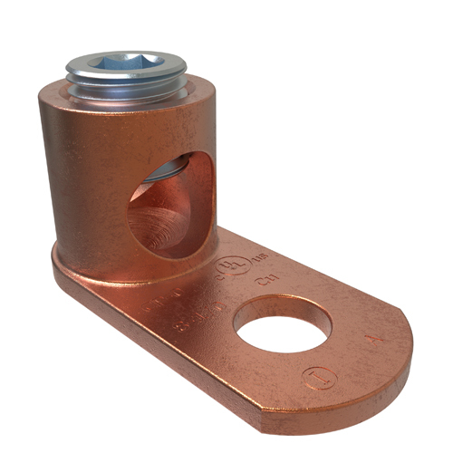 CP-0 ClearChoice Type CP Compact Post Connector, 8 to 1/0 AWG Copper Conductor, 5/16 in Stud, 1 Bolt Hole, Copper