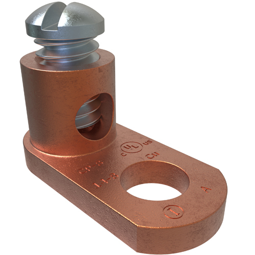 CP-8 ClearChoice Type CP Compact Post Connector, 14 to 8 AWG Copper Conductor, #10 Stud, 1 Bolt Hole, Copper