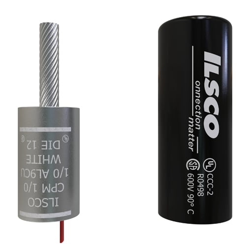 CPM-1/0 ClearChoice Dual Rated Pigtail Adapter With Insulating Cover, 1/0 AWG Conductor, Die Code: 12, 0.292 in Dia x 1-1/4 in L Pin, Aluminum/Copper