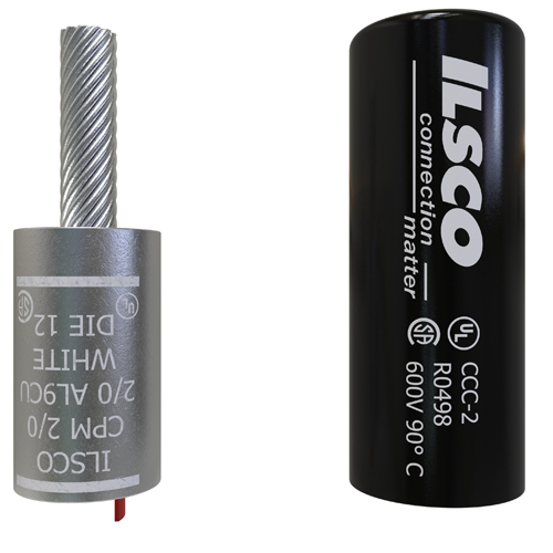 CPM-2/0 ClearChoice Dual Rated Pigtail Adapter With Insulating Cover, 2/0 AWG Conductor, Die Code: 12, 0.332 in Dia x 1-1/4 in L Pin, Aluminum/Copper