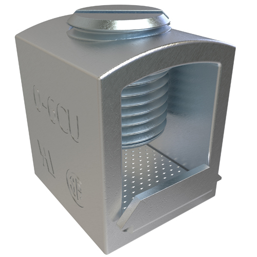D-2742 ClearChoice Type CO-PP Compact Box Mechanical Lug With Pressure Plate, 6 to 1/0 AWG Copper Conductor, 1 Bolt Hole, Copper
