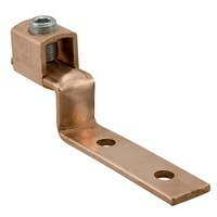 E-125 ClearChoice Type E Compact Mechanical Lug, 6 to 1/0 AWG Copper Conductor, 1/4 in Stud, 2 Bolt Holes, Copper