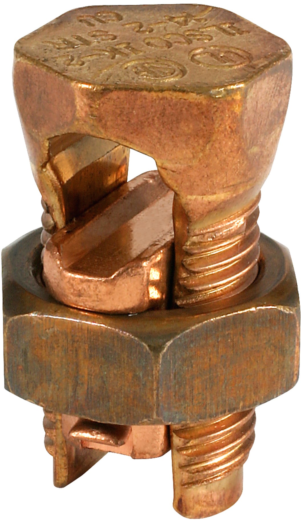 IK-1000 ClearChoice Type IK Split Bolt Connector, 1000 to 500 kcmil, 8 AWG Compact/Compressed/Concentric/Solid Copper Conductor, 2-1/4 x 4 in, Copper Alloy