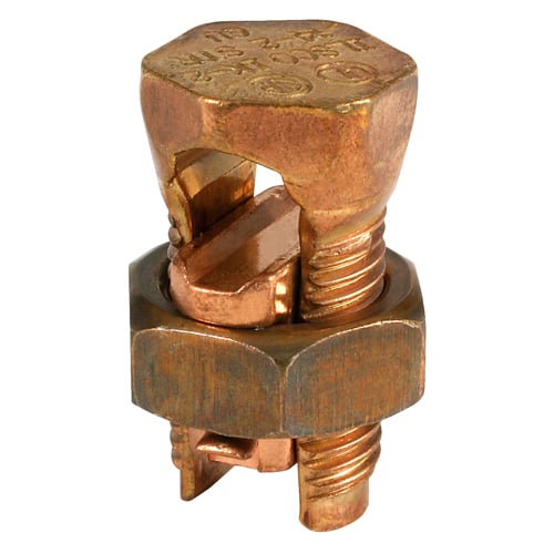 IK-6 ClearChoice Type IK Split Bolt Connector, 10 to 6 AWG, 16 AWG Compact/Compressed/Concentric/Solid Copper Conductor, 0.5 x 1.047 in, Copper Alloy
