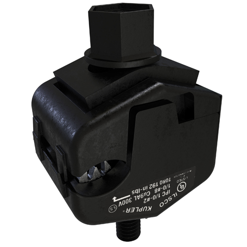 IPC-1/0-2 KUP-L-Tap Type IPC Dual Rated Insulation Piercing Connector, 8 to 1/0 AWG Aluminum/Copper Conductor, 1/2 in, Copper