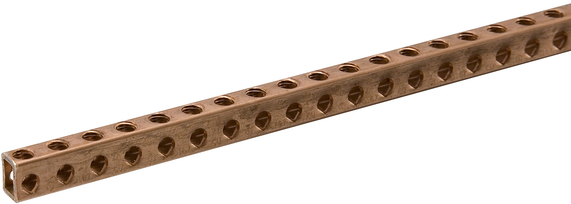 N-174 ClearChoice Mechanical Ground Bar, 14 to 6 AWG Cable, Compact Style, 69 in L x 0.344 in W x 0.465 in H