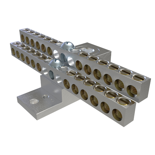 NB-350-24 ClearChoice Dual Rated Mechanical Neutral Bar, 4.7188 in L x 2.5313 in W x 1.54 in H, 2 kV AC