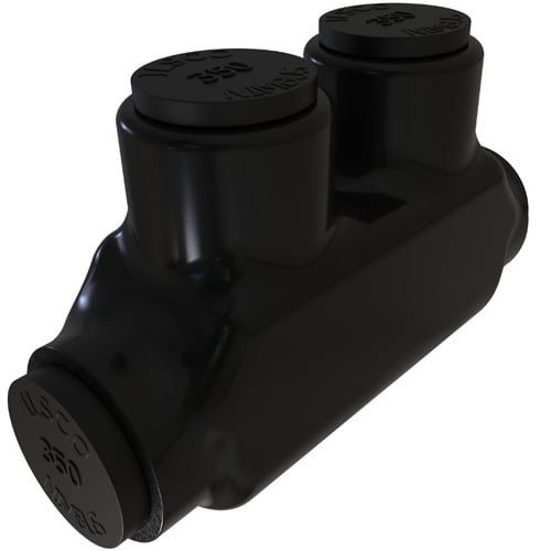 PBT-350 NIMBUS Type PBT 2-Port 2-Wire Dual Rated Insulated Splicer/Reducer Connector, Aluminum/Copper Conductor, Aluminum