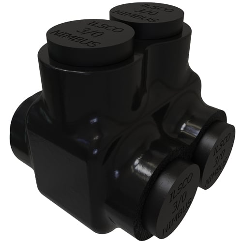 PBTD-2-3/0 NIMBUS Type PBTD 2-Sided Entry 2-Port Dual Rated Insulated Multi-Tap Connector, Aluminum/Copper Conductor, Aluminum