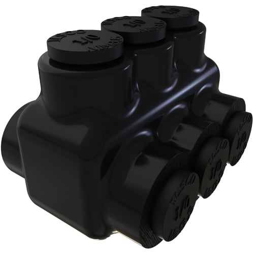 PBTD-3-1/0 NIMBUS Type PBTD 2-Sided Entry 3-Port Dual Rated Insulated Multi-Tap Connector, Aluminum/Copper Conductor, Aluminum