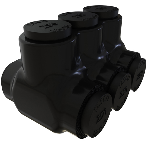 PBTD-3-250 NIMBUS Type PBTD 2-Sided Entry 3-Port Dual Rated Insulated Multi-Tap Connector, Aluminum/Copper Conductor, Aluminum