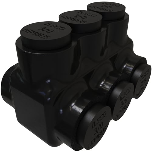 PBTD-3-3/0 NIMBUS Type PBTD 2-Sided Entry 3-Port Dual Rated Insulated Multi-Tap Connector, Aluminum/Copper Conductor, Aluminum