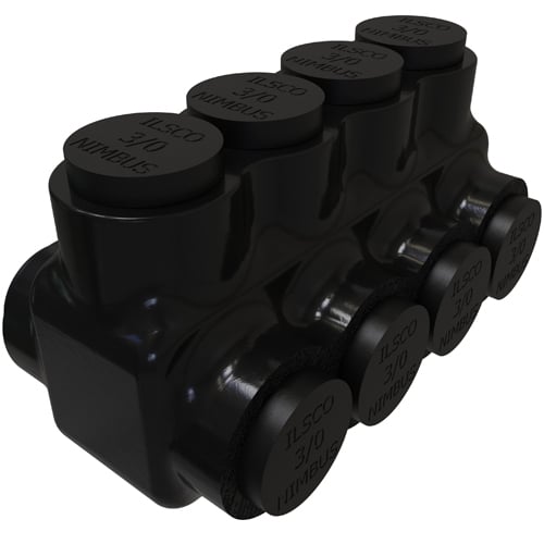 PBTD-4-3/0 NIMBUS Type PBTD 2-Sided Entry 4-Port Dual Rated Insulated Multi-Tap Connector, Aluminum/Copper Conductor, Aluminum